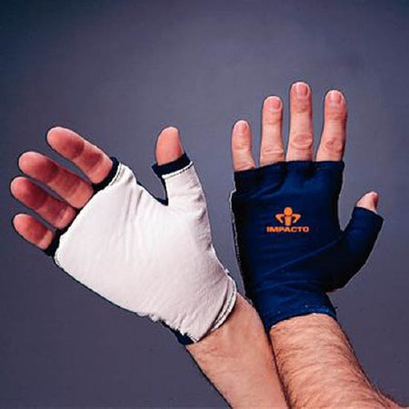 Patterson Medical Supply IMPACTO 501-35 Impact Glove Fingerless X-Large Blue / White Hand Specific Pair - 55978605