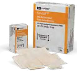 Cardinal Kendall AMD Antimicrobial Foam Dressing 1-3/4 X 3-1/4 Inch Rectangle Adhesive with Border Sterile - 55523BAMD
