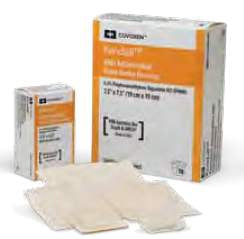 Cardinal Kendall AMD Antimicrobial Foam Dressing 3-1/2 X 5-1/2 Inch Square Adhesive with Border Sterile - 55546BAMD