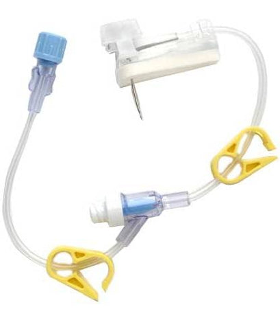 Smiths Medical Gripper Plus Huber Infusion Set 22 Gauge 3/4 Inch 8 Inch Tubing Luer Needleless Port - 21-2961-24