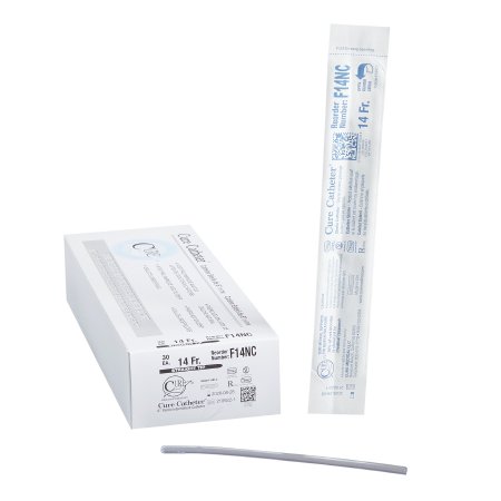 Cure Catheter - Urethral Catheter Straight Tip Uncoated PVC 14 Fr. 6 Inch - F14NC