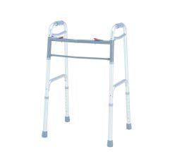 Merits Health Products Dual Release Folding Walker Adjustable Height Deluxe Aluminum Frame 300 Lbs. Weight Capacity 26 To 33 Inch Height - W121-4