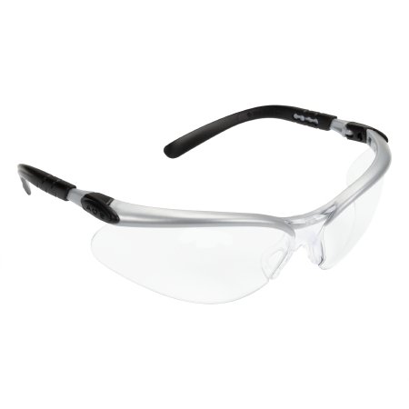 3M BX - Safety Glasses Anti-fog Coating Clear Tint Polycarbonate Lens Silver / Black Frame Over Ear One Size Fits Most - 11380-00000-20
