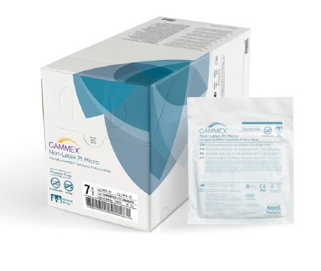 Ansell GAMMEX Non-Latex PI Micro Surgical Glove Size 6 Sterile Polyisoprene Standard Cuff Length Smooth White Not Chemo Approved - 20685960