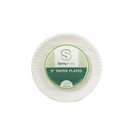 Saalfeld Redistribution Spring Grove Plate White Disposable Paper 9 Inch Diameter - 421715