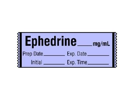 Shamrock - Drug Label Anesthesia Label EPHEDRINE _____ mg / mL / Prep Date _____ Exp. Date _____ / Initial _____ Exp. Time _____ Purple 1/2 X 1 Inch - SA-282-EXP