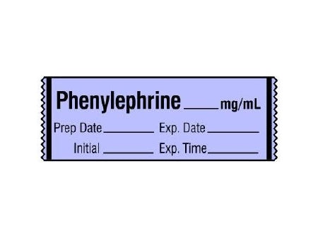 Shamrock - Drug Label Anesthesia Label Phenylephrine_mg/mL Prep Date_Exp Date_Initial_Exp Date Violet 1/2 X 1 Inch - SA-283-EXP