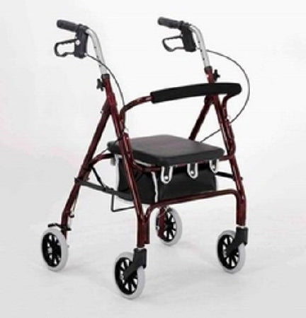 Merits Health Products 4 Wheel Rollator Merits Red Aluminum Frame - W464-UWVMU
