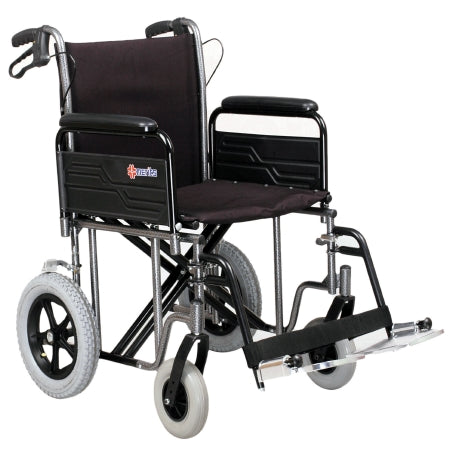 Merits Health Products Bariatric Transport Chair Everglade Hd Aluminum Frame 450 Lbs. Weight Capacity Full Length / Removable Arm Black Upholstery - N480XMFZMU