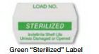 SPS Medical Supply - Pre-Printed Label Advisory Label Green Paper LOAD NO./STERILIZED/Indefinite Shelf Life/Unless Damaged or Opened Black Sterilization Label 2-1/2 X 8-1/2 Inch - SRL-012-G