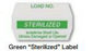 SPS Medical Supply Pre-Printed Label Advisory Label LOAD NO./STERILIZED/Indefinite Shelf Life/Unless Damaged or Opened Green 2-1/2 X 8-1/2 Inch - SRL-012-G