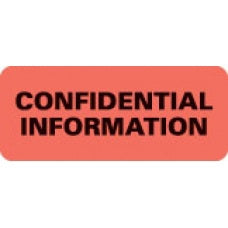 First Healthcare Products Pre-Printed Label Communication Fill In CONFIDENTIAL INFORMATION Fluorescent Red 15/16 X 2-1/4 Inch - 50704