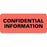 First Healthcare Products Pre-Printed Label Communication Fill In CONFIDENTIAL INFORMATION Fluorescent Red 15/16 X 2-1/4 Inch - 50704