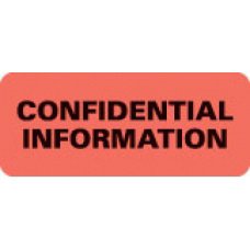 First Healthcare Products - Pre-Printed Label Advisory Label Red Paper CONFIDENTIAL INFORMATION Black Confidential 15/16 X 2-1/4 Inch - 50704