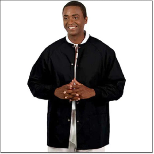 Fashion Seal Uniforms - Warm-Up Jacket Black X-Small Hip Length Reusable - 7673-XS