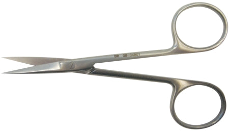 BR Surgical - Iris Scissors Knapp 4 Inch Length Surgical Grade Stainless Steel NonSterile Finger Ring Handle Straight Sharp Tip / Sharp Tip - BR08-34801