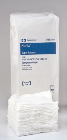 Cardinal Kerlix Fluff Dressing Woven Gauze 12-Ply 7-3/4 X 8-3/4 Inch Rectangle NonSterile - 1272