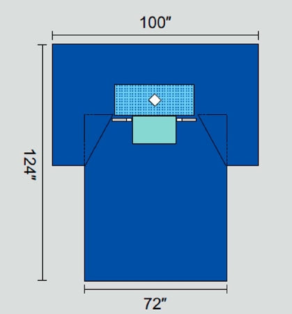 Welmed EENT Drape Thyroid Drape 100 W X 77 W X 124 L Inch Sterile - 1222-2141