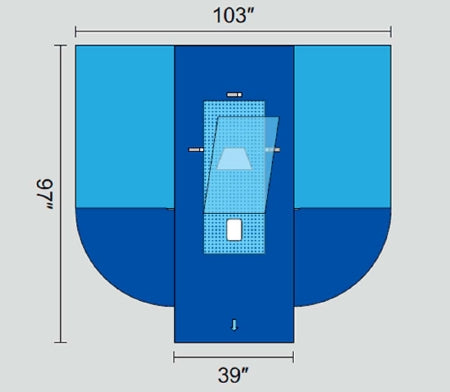 Welmed Abdominal Drape Laparoscopy / Pelviscopy Drape 103 W X 39 W X 97 L Inch Sterile - 1222-2165