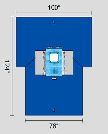 Welmed Abdominal Drape Laparoscopic Abdominal Drape 100 W X 76 W X 124 L Inch Sterile - 1222-2180