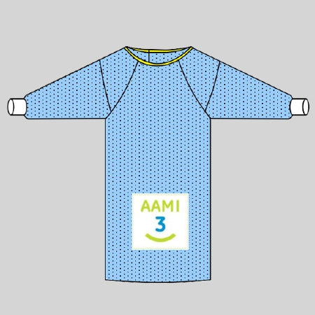 Welmed Silki5 Non-Reinforced Surgical Gown with Towel 2X-Large Unisex AAMI Level 3 Sterile Blue - 1231-150XXL