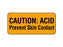 Shamrock - Pre-Printed Label Warning Label Orange Caution: Acid prevent skin contact Black Biohazard 1 X 2-1/4 Inch - UPCR-6029