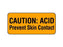 Shamrock Scientific Pre-Printed Label Warning Label CAUTION: ACID / Prevent Skin Contact Orange 1 X 2-1/4 Inch - UPCR-6029