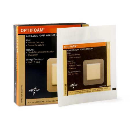 Optifoam - Foam Dressing 4-1/2 X 4-1/2 Inch Square Adhesive with Border Sterile - MSC1044EP