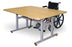 Hausmann Industries - Crank Hi-Lo Table 60 L X 28 W X 27 to 39 H Inch Natural Oak High Pressure Laminate Top / Steel Frame - 4324