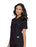 Landau Uniforms Scrub Shirt X-Large Black 3 Pockets Short Set-In Sleeves Female - 70221BLACKXL