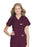 Landau Uniforms Scrub Shirt Small Wine 2 Pockets Short Set-In Sleeves Female - 70224WINES