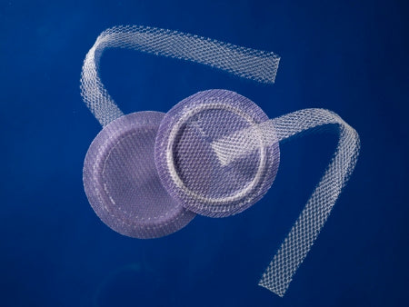 Davol Ventralex ST Ventral Hernia Repair Mesh Partially Absorbable Polypropylene Monofilament / Hydrogel / PGA 3-1/5 Inch Diameter Large Circle with Strap Style - 5950009
