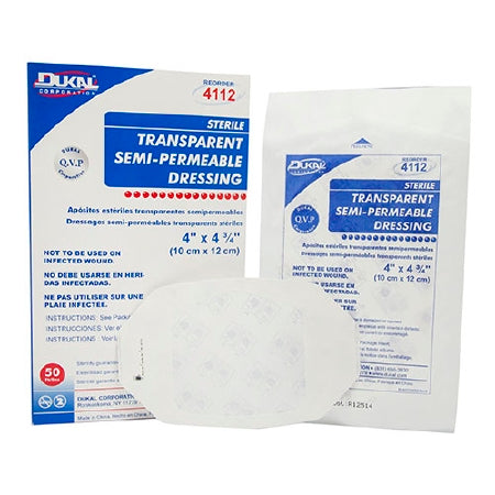 Dukal Dukal Transparent Film Dressing Oval 4 X 4-3/4 Inch Frame Style Delivery With Label Sterile - 4112