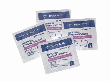 Med Nap - Obstetrical Wipe Individual Packet BZK (Benzalkonium Chloride) Scented 100 Count - MDS094186