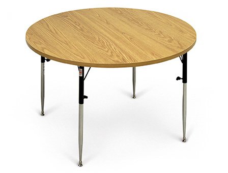 Hausmann Industries - Table 26 to 34 X 48 Inch Natural Oak High Pressure Laminate 1-1/8 Inch Top Dimensions 150 lbs. Weight Capacity - 4333