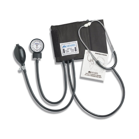 Mabis - Aneroid Sphygmomanometer Combo Kit At Home Blood Pressue Kit Adult Size Nylon Cuff - 04-174-021