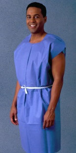 Tidi Products Patient Exam Gown Large Adult Blue - 980831