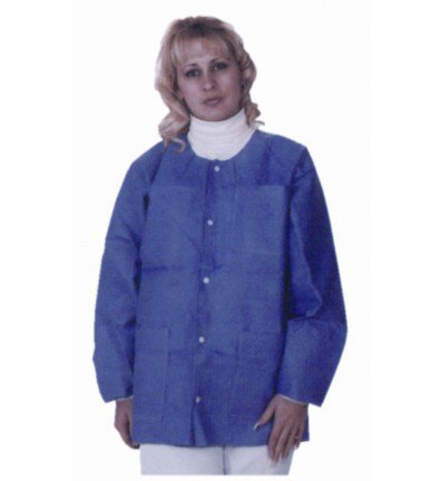 Fisher Scientific ValuMax Extra-Safe Lab Jacket Blueberry Medium Long Sleeves Hip Length - 23900510C