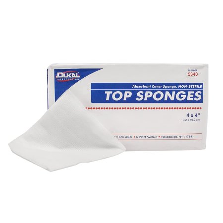 Dukal - Nonwoven Sponge Cellulose / Rayon 8-Ply 4 X 4 Inch Square NonSterile - 5340