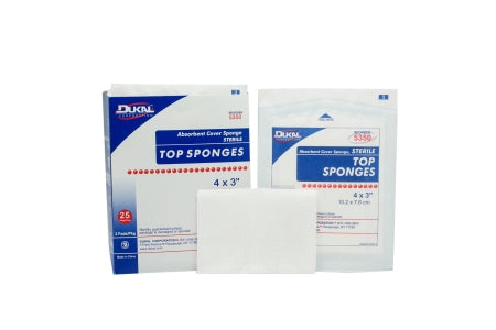 Dukal - Nonwoven Sponge Cellulose / Rayon 8-Ply 3 X 4 Inch Rectangle Sterile - 5350
