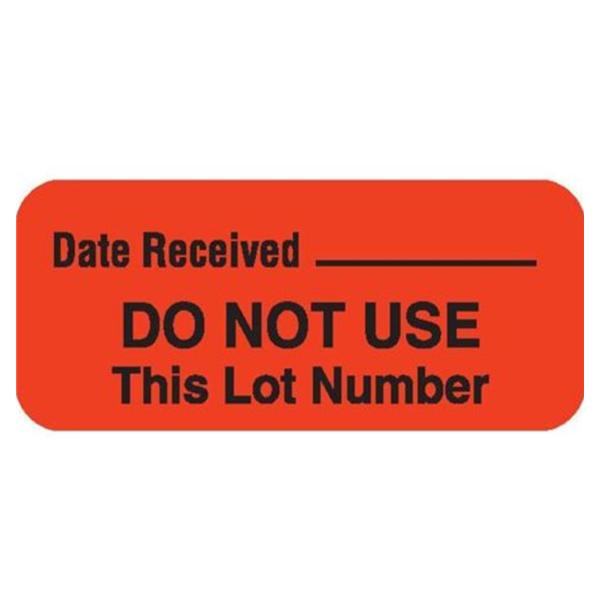 Marketlab Permanent Label Orange 1-1/2X5/8" Do Not Use This Lot Number 1000/Rl - 8032