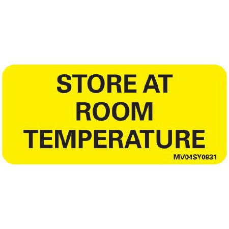 Precision Dynamics MedVision Pre-Printed Label Auxiliary Label STORE AT ROOM TEMPERATURE Yellow 1 X 2-1/4 Inch - V04SY0931