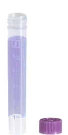 Sarstedt - Test Tube Flat Bottom Plain 13 X 82 mm 7 mL Violet Screw Cap Polypropylene Tube - 62.550.019