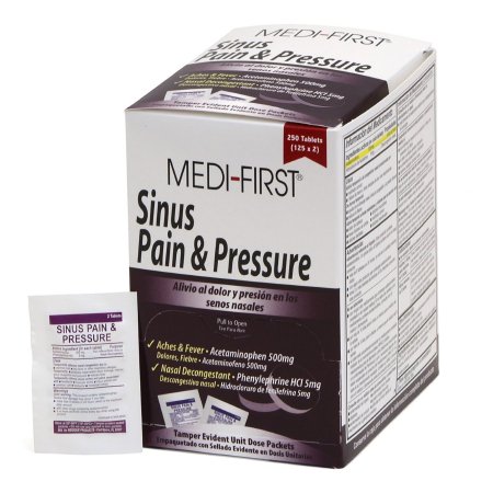 Medi-First - Sinus Relief 500 mg - 5 mg Strength Tablet 250 per Box - 81948