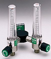 Timeter Sure Grip - Oxygen Flowmeter Dual with Y Bar 0 - 15 LPM DISS Outlet Ohmeda Adapter - 15004-03Y