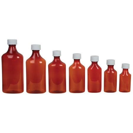 Apothecary Products BOTTLE, PHARMA PLAS OVAL AMBER3OZ (110/CS) - 30681