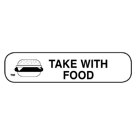 Apothecary Products Apothecary Products Pre-Printed Label Auxiliary Label TAKE WITH FOOD White 3/8 X 1-9/16 Inch - 40350