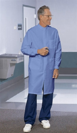 Fashion Seal Uniforms Lab Coat Ceil Blue X-Large Long Sleeves Knee Length - 457 XL