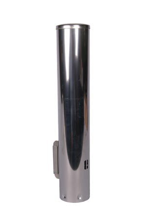 Tidi Products Tidi Cup Dispenser Chrome Finish Steel Manual 50 Count Surface Mount - 9246