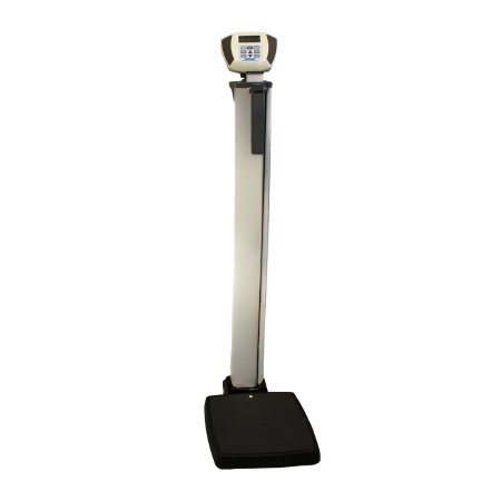 Health O Meter - Column Scale with Height Rod Digital Display 600 lbs. / 272 kg Capacity Black / Gray AC Adapter / Battery Operated - 600KL
